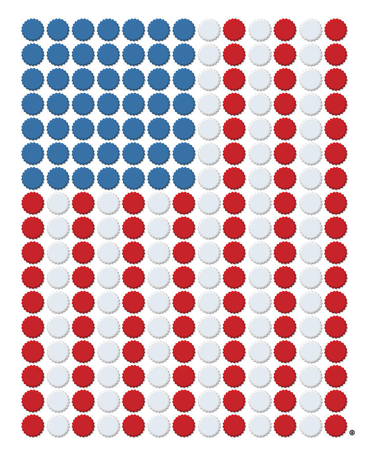 Bottle Cap Flag Digital Art by Gary Grayson