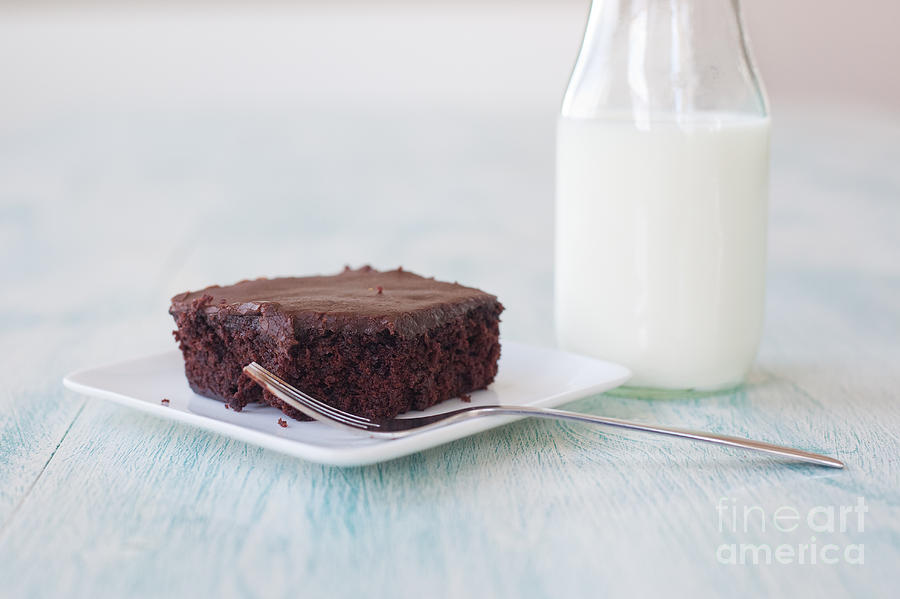 Brownies And Milk Photograph by Kay Pickens