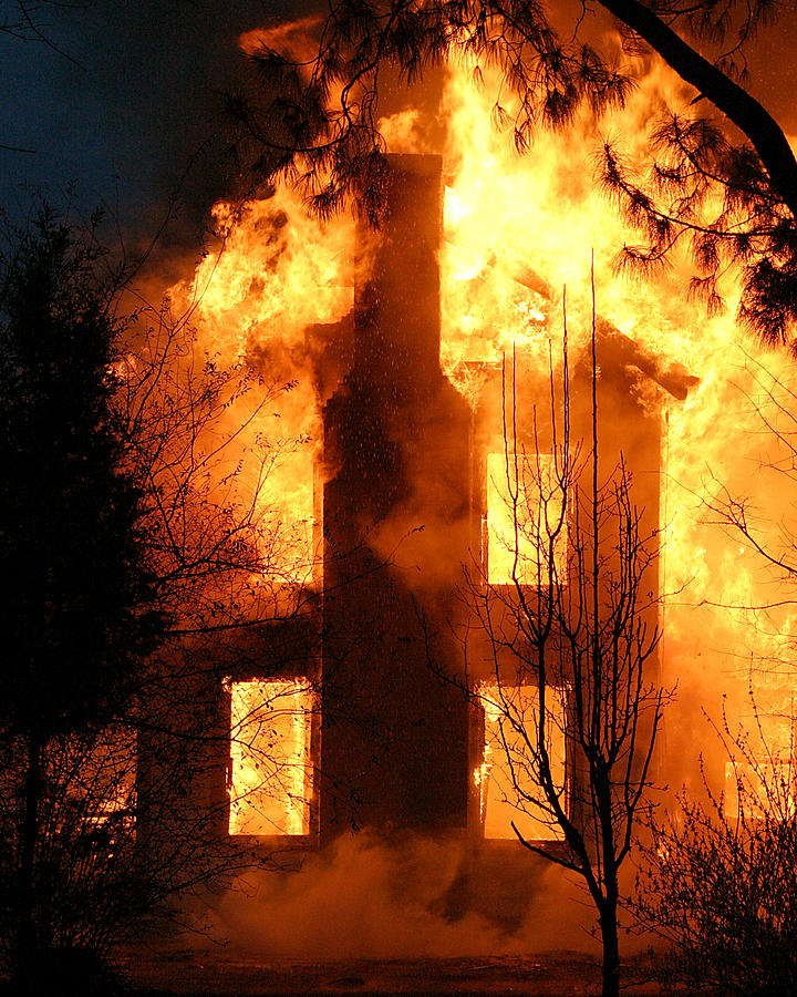 Burning House Photograph - Burning House Fine Art Print