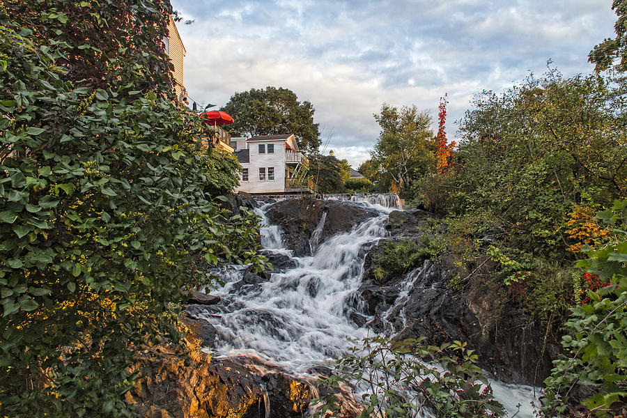 Camden Maine Waterfall At Sunrise Photograph by T C Hoffman