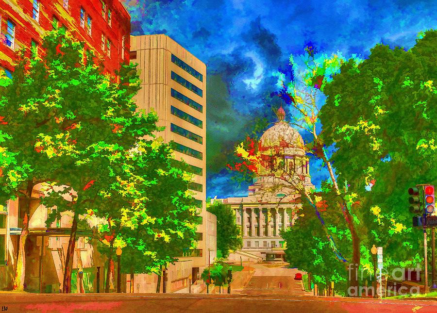 Capital Jefferson City Missouri Painting Painting by Liane Wright