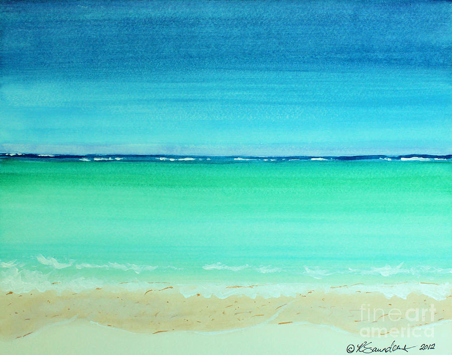 Caribbean Ocean Turquoise Waters Abstract Painting by