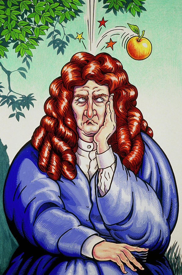 Cartoon Of Isaac Newton Photograph By Mikki Rain Science Photo Library