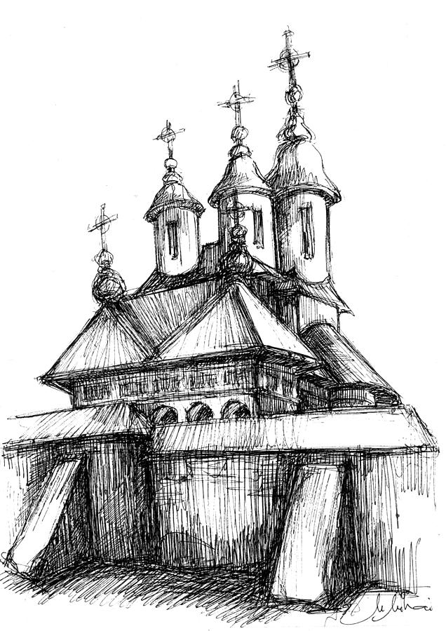 Cheia Monastery II Romania Drawing by Mihai Manea
