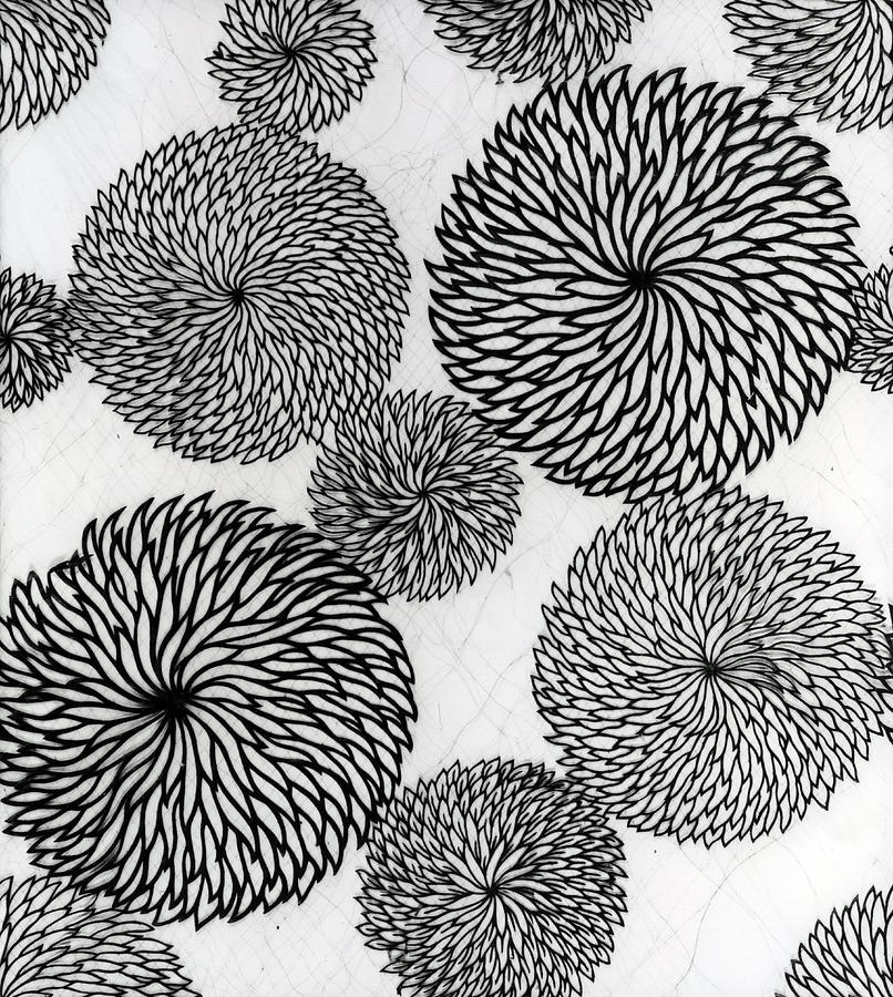 Chrysanthemums Tapestry  Textile by Japanese School 