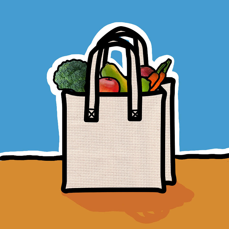 Cloth Shopping Bag With Vegetables Photograph