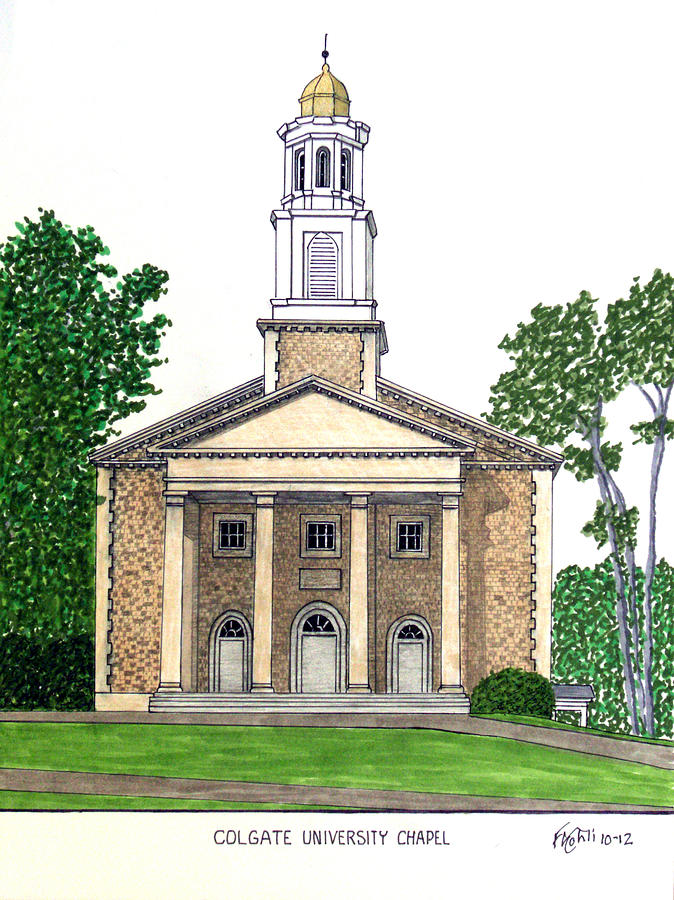 Colgate University Chapel Drawing by Frederic Kohli