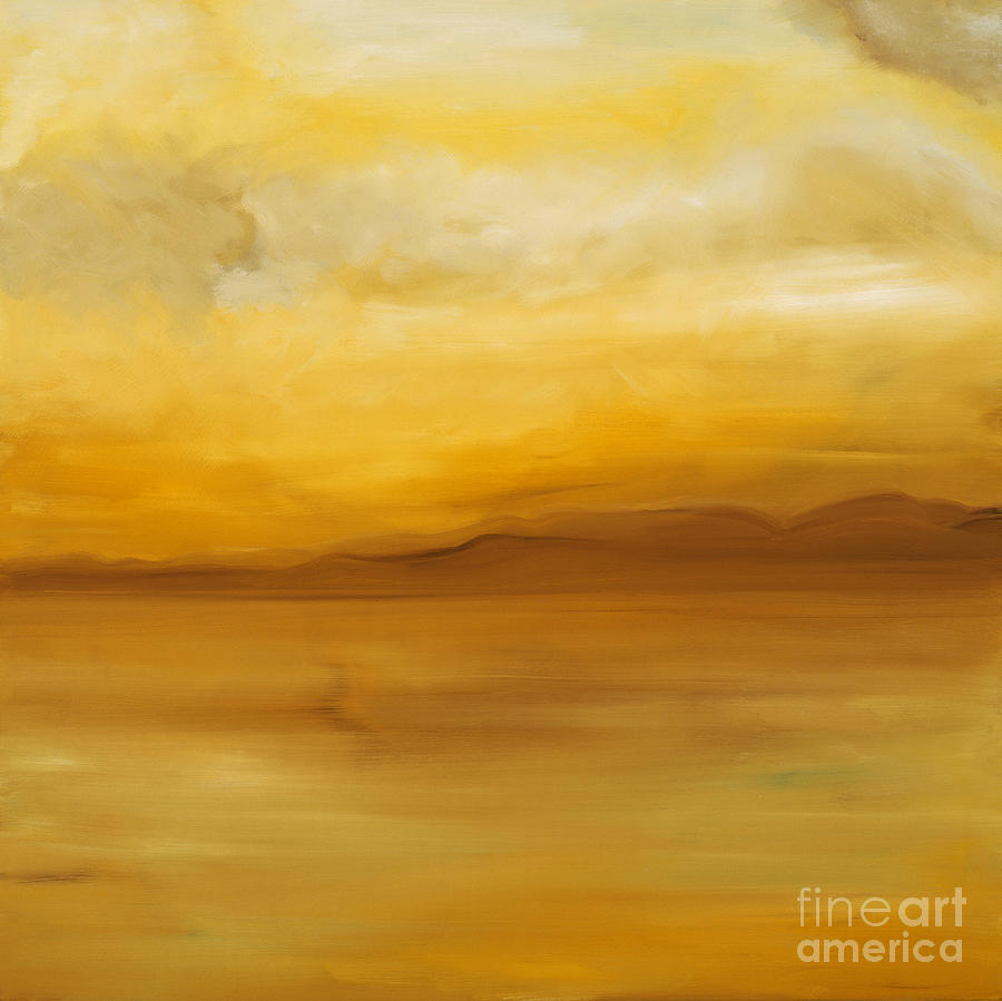 Contemporary Art Yellow Landscape Painting Light By Artdestiny Painting