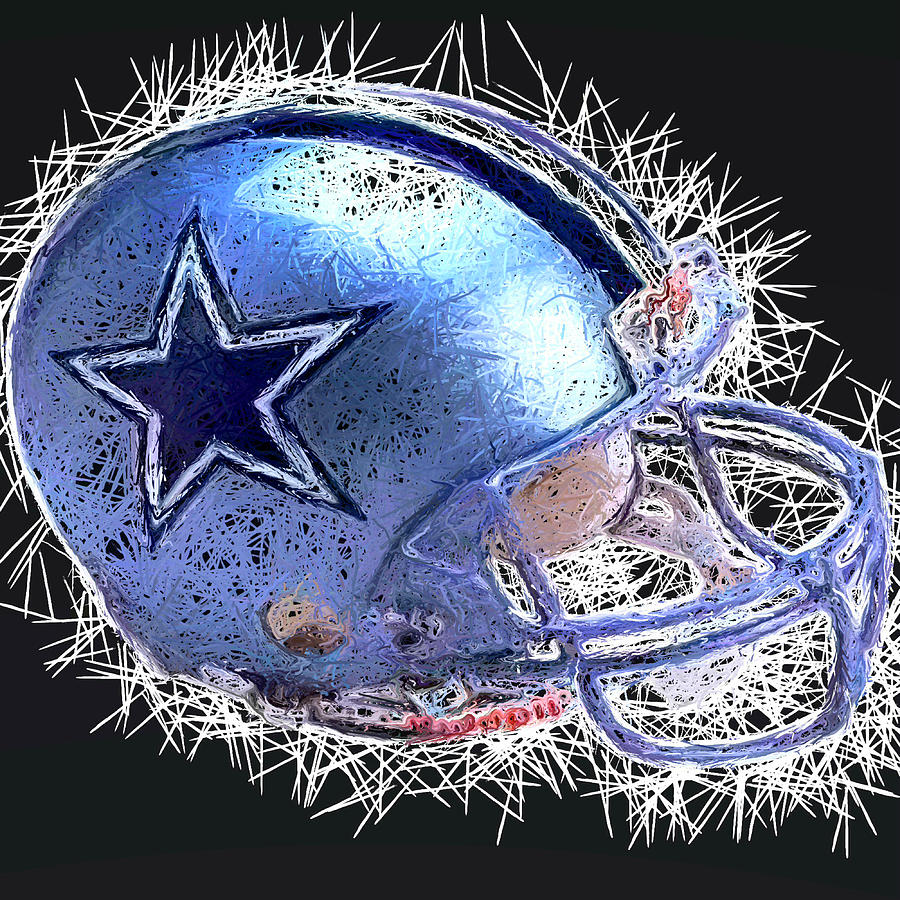 Dallas Cowboys Helmet Digital Art By Chris Fulks