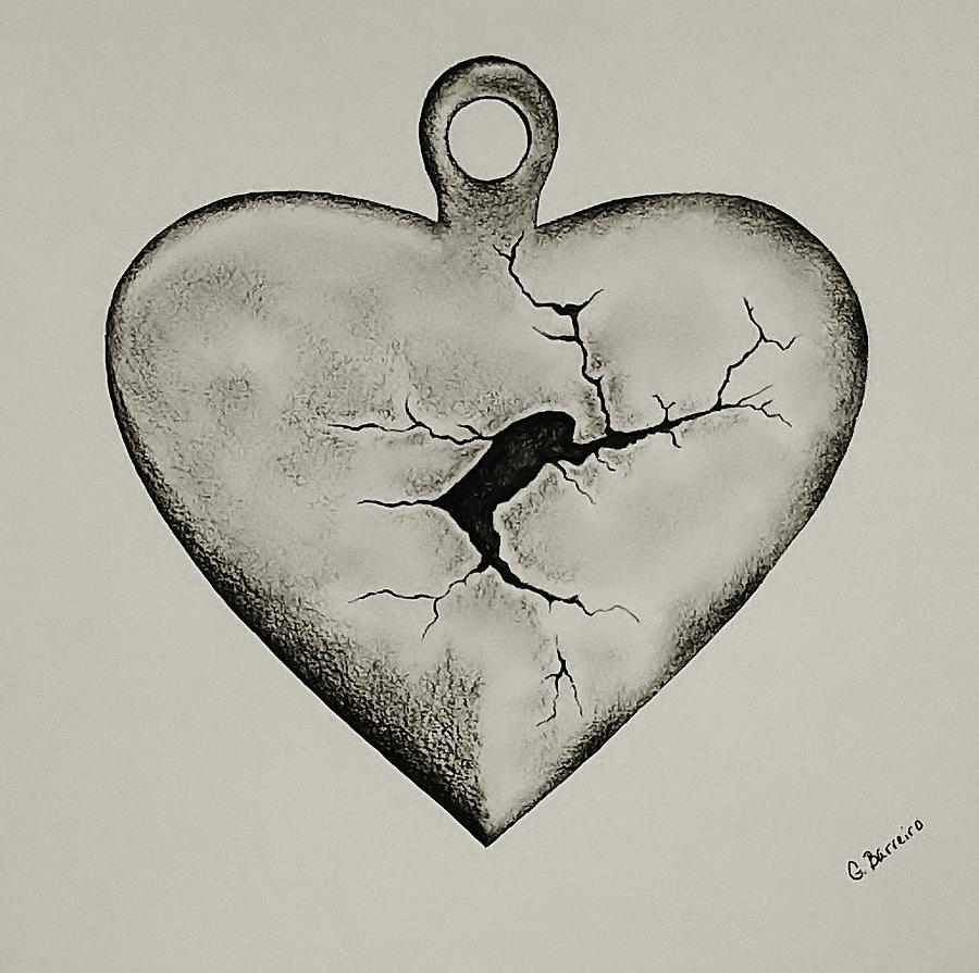 Damaged Heart Drawing by Geraldine Barreiro