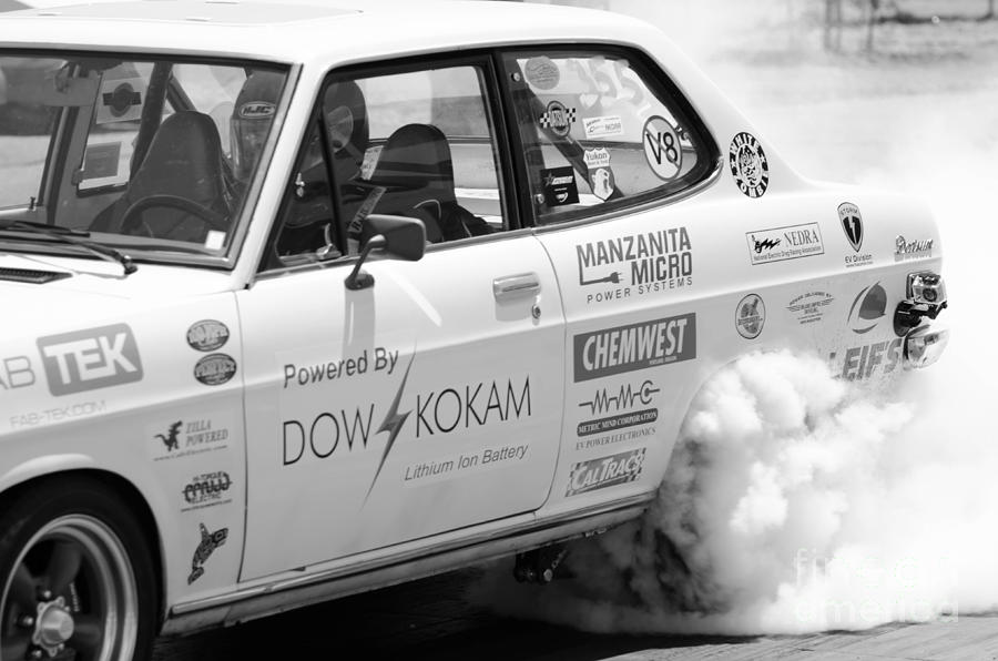 Datsun Smoking Tires Photograph