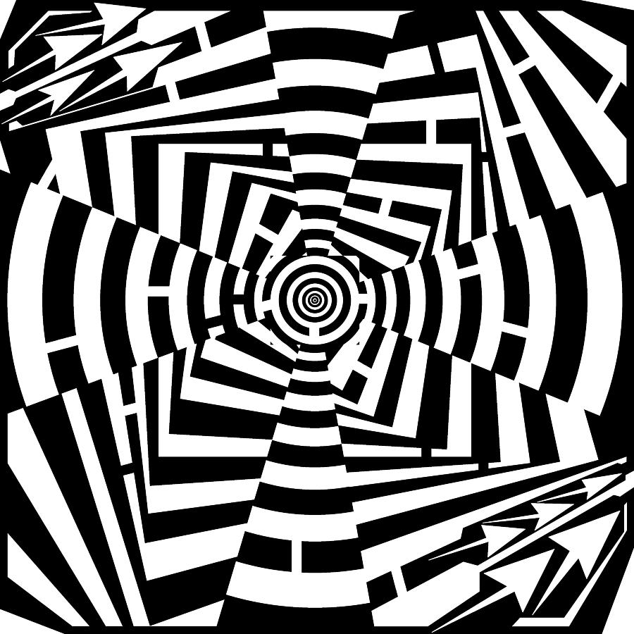 Dizzy Maze Drawing by Yonatan Frimer Maze Artist