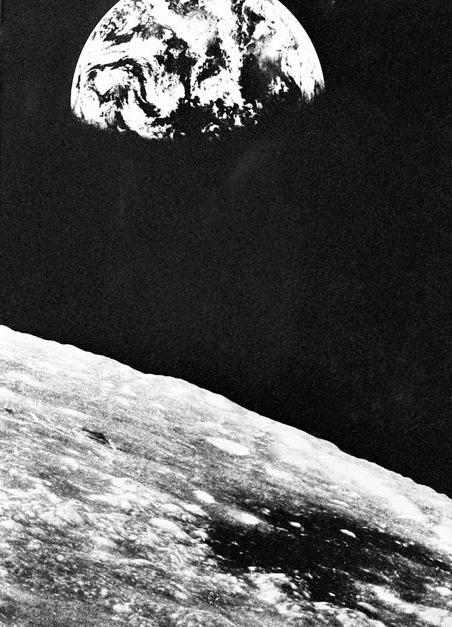 Earthrise Over Moon Seen From Zond Photograph By Science Photo Library