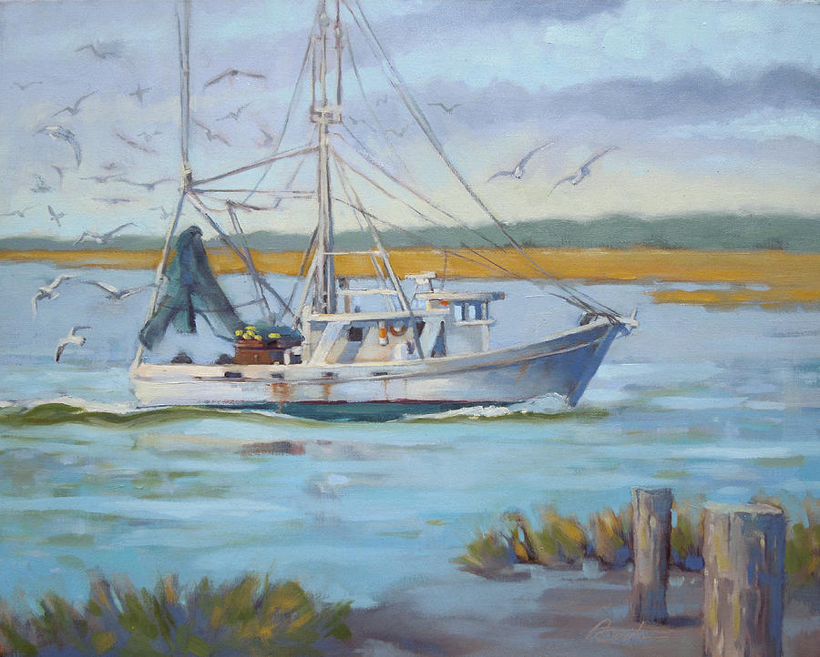 Edisto Shrimp Boat is a painting by Todd Baxter which was uploaded on 