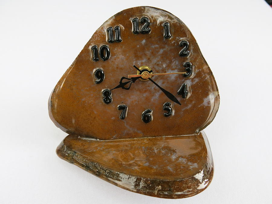  - executive-desk-clock-in-gold-moss-agate-natural-stone-tos3411-w-bruce-watts