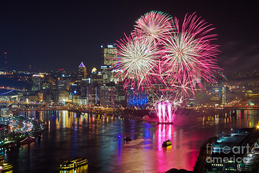 Fireworks Over Pittsburgh Pa Photograph