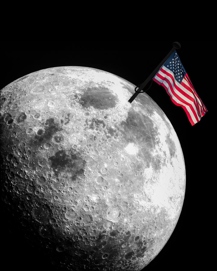 flag-on-the-moon-photograph-by-semmick-photo