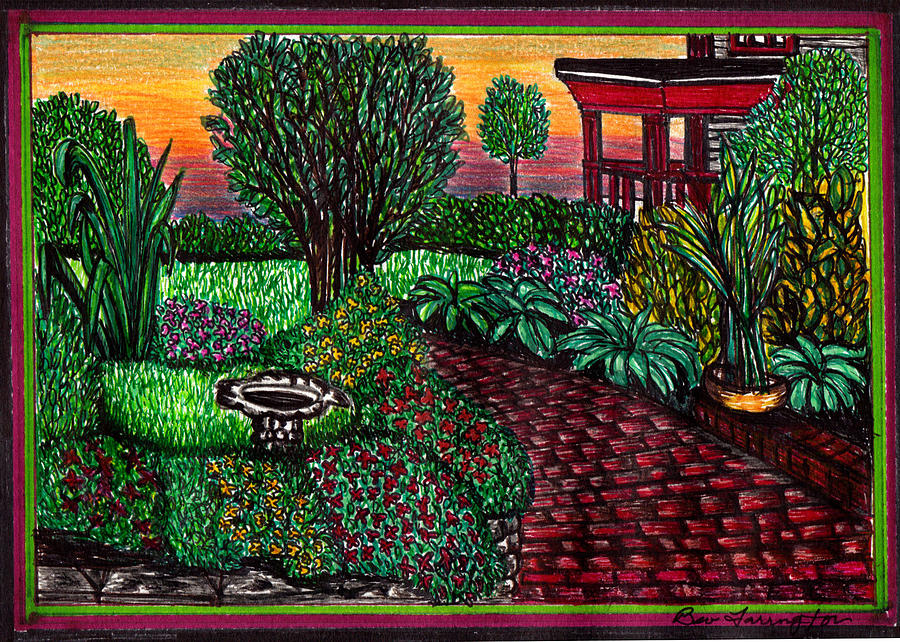 Flower Garden Drawing by Beverly Farrington