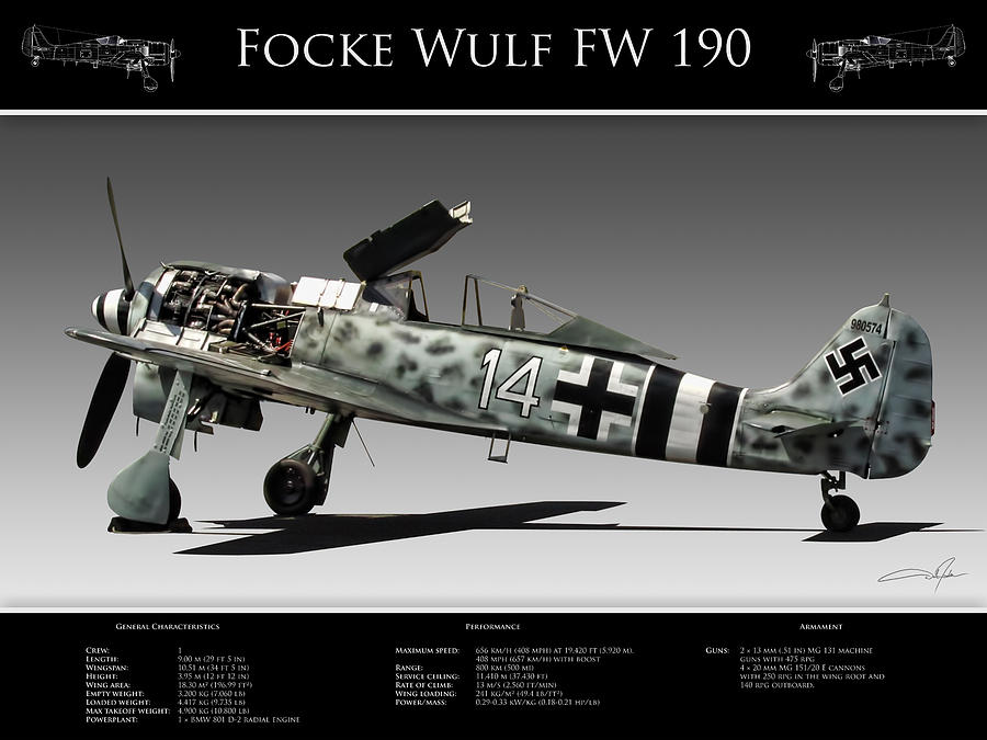 Focke Wulf Fw 190 Photograph Focke Wulf Fw 190 Fine Art Print