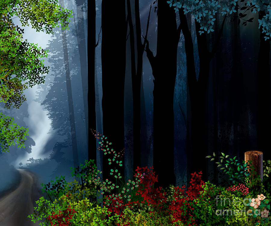 Forest Trail Digital Art by Bedros Awak