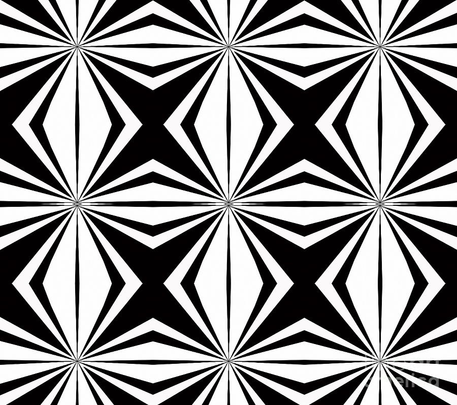 Geometric Pattern Abstract Black White Art No.291. Digital