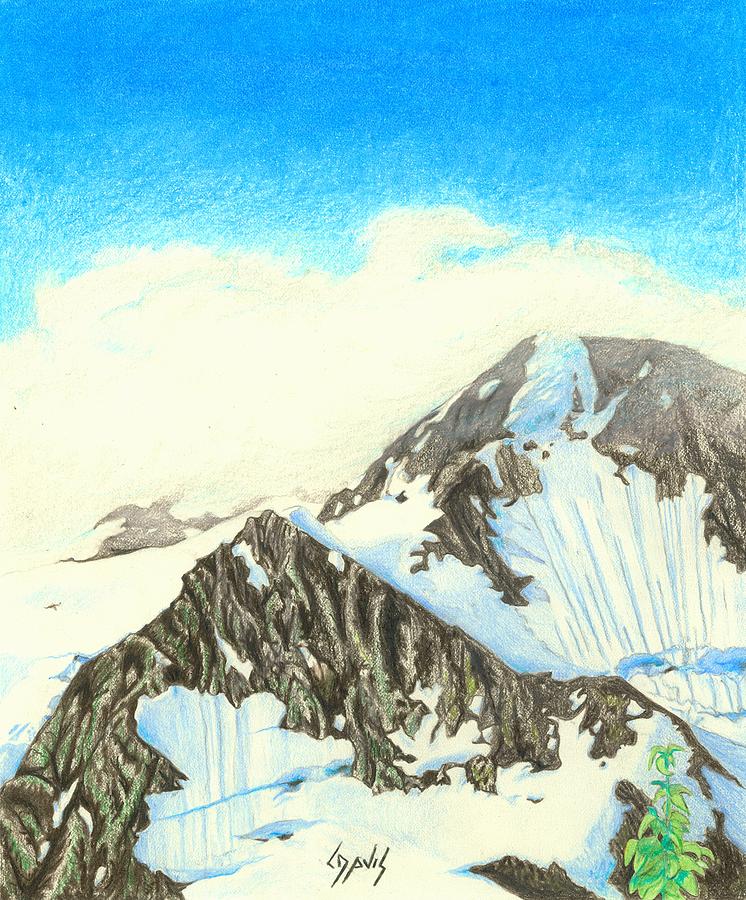 Glacier View 1 Drawing by Lew Davis
