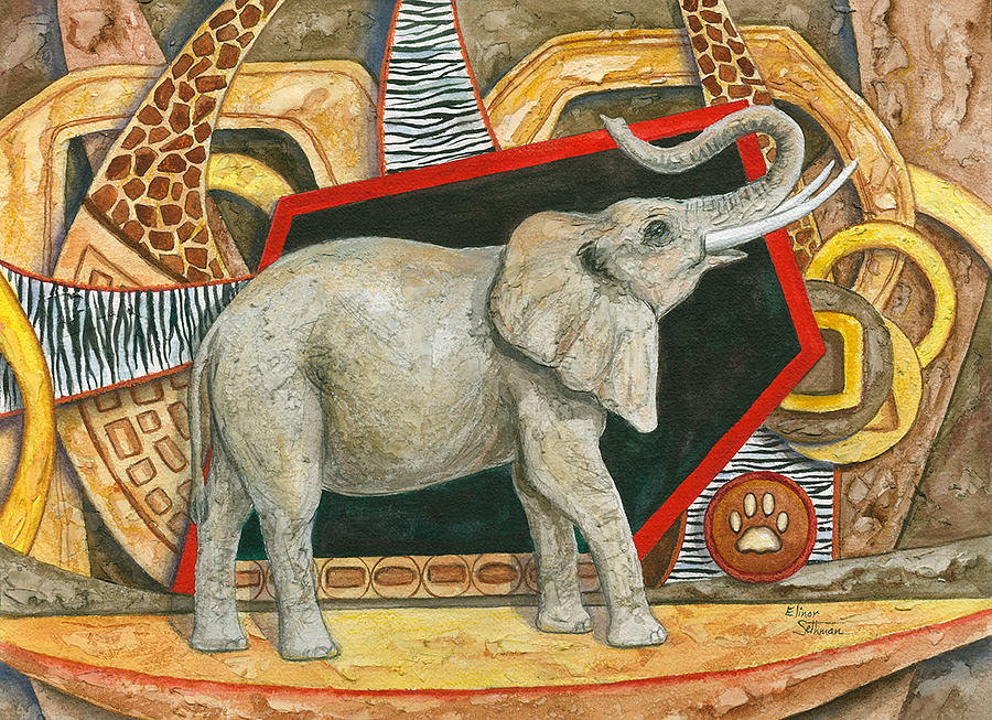 Good Luck Elephant Painting by Elinor Sethman