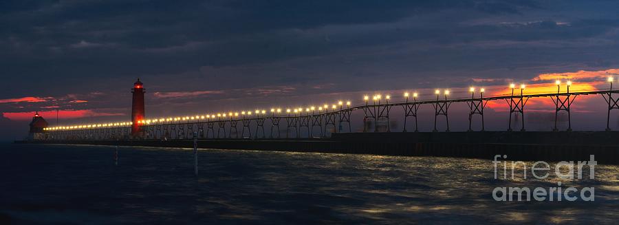 Grand Haven Pier At Night Photograph By Nick Zelinsky