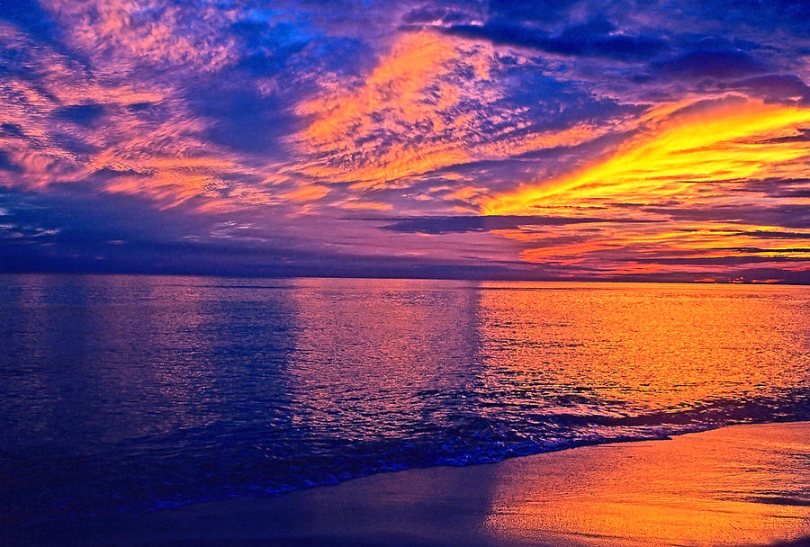 sunset over ocean gulf islands national seashore florida