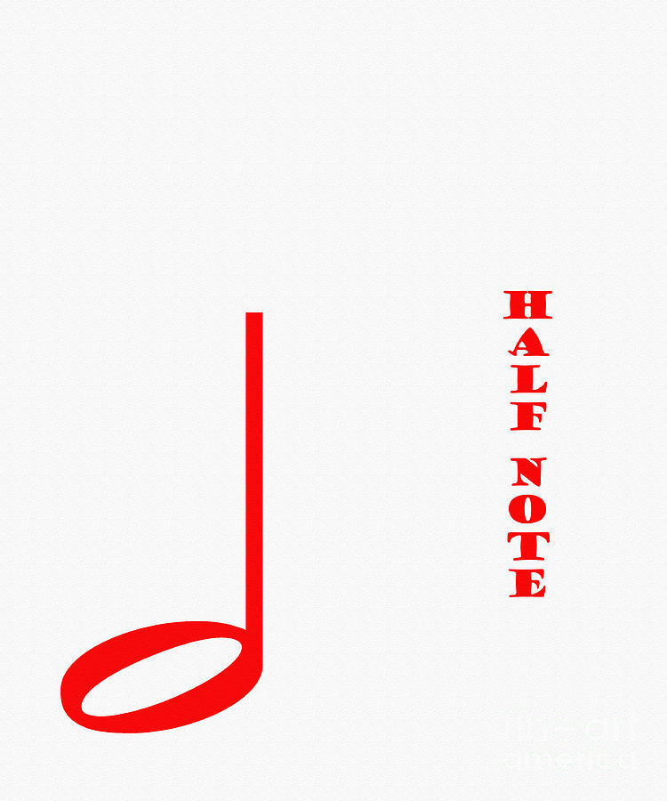 Half Note - Music Symbol - Red Digital Art by Barbara Griffin