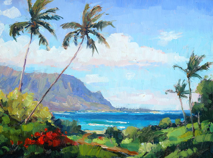 hanalei Bay Resort View Painting by Jenifer Prince