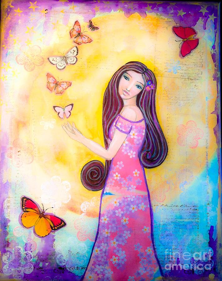 Hina Butterfly Goddess Mixed Media By Julissie Saltzberg