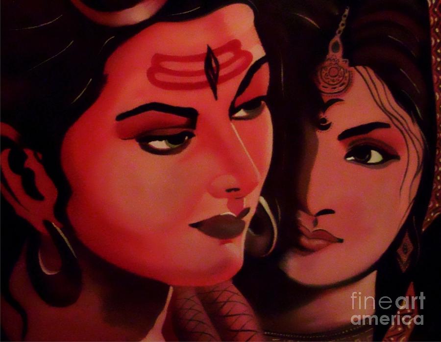 Shiv Shakti Paintings - In your light by Meenakshi Malhotra - in-your-light-meenakshi-malhotra