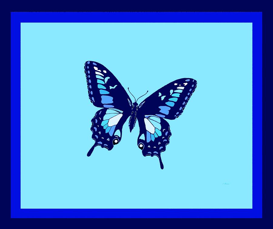 Indigo Butterfly Digital Art by L Brown