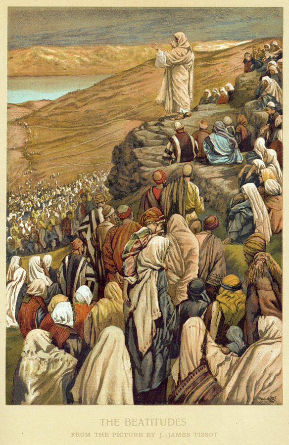 Jesus Preaches The Sermon On The Mount Drawing By Mary Evans Picture