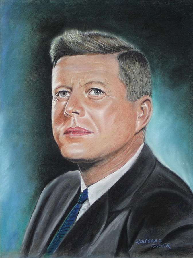 John F. Kennedy Drawing by Wolfgang Finger