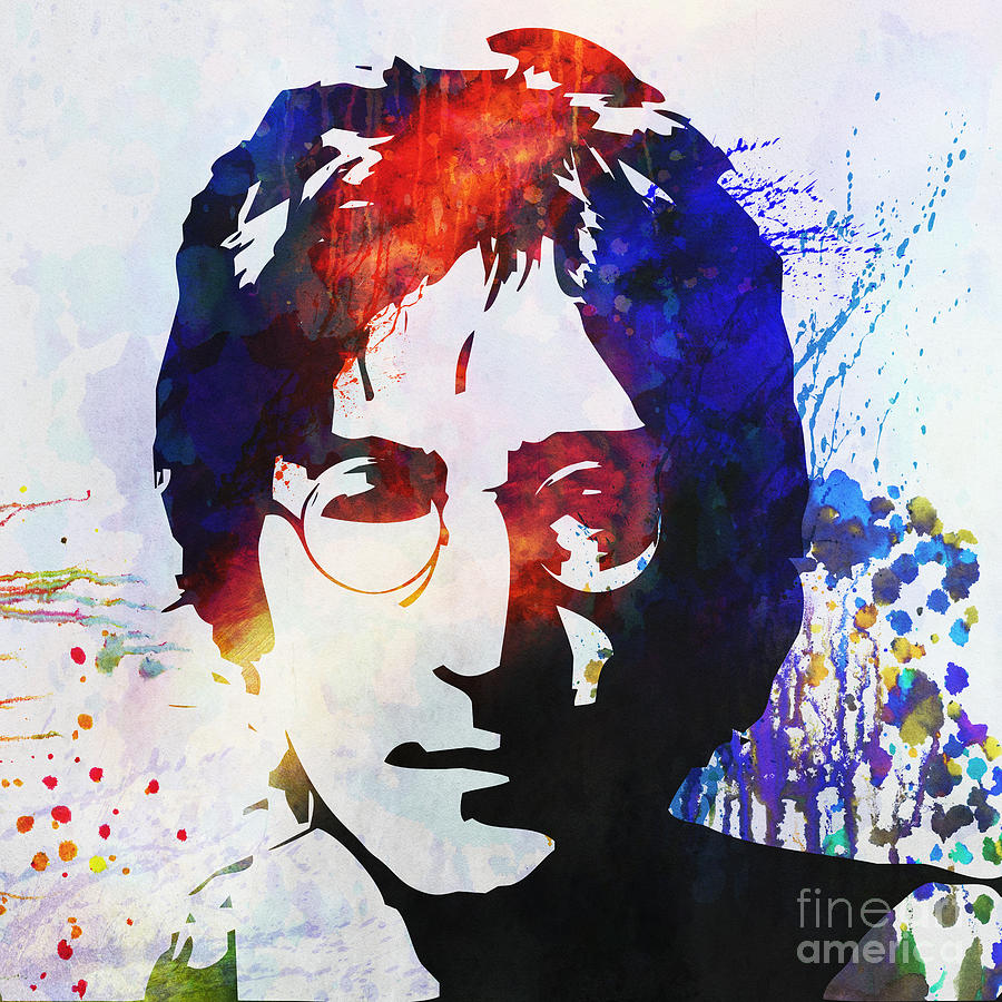 John Lennon Stencil Portrait by Pixel Chimp