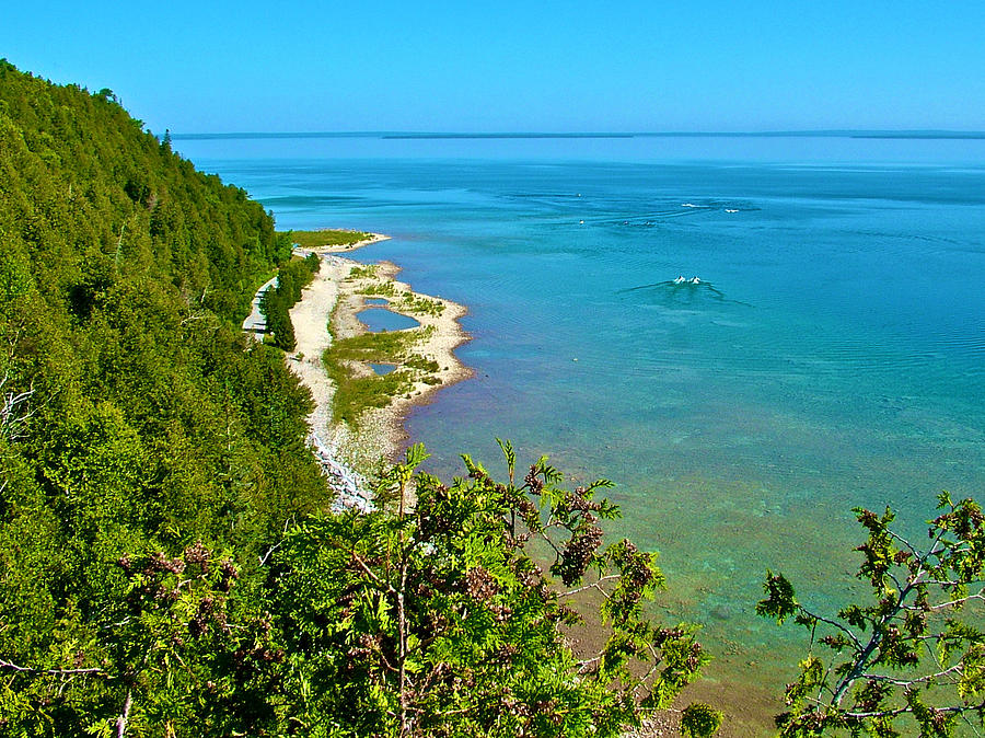 Lake Huron Shoreline From Arch Rock On Mackinac Island Photograph