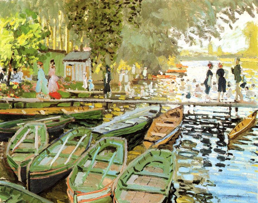 Les Bain De La Grenouillere Painting By Claude Monet