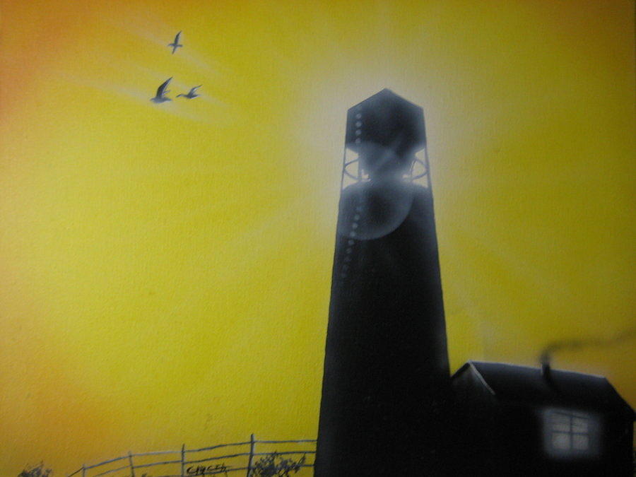 Lighthouse+Airbrush+Paintings Lighthouse Silhouette Is An Airbrush On Canvas Piece I Did A While ...