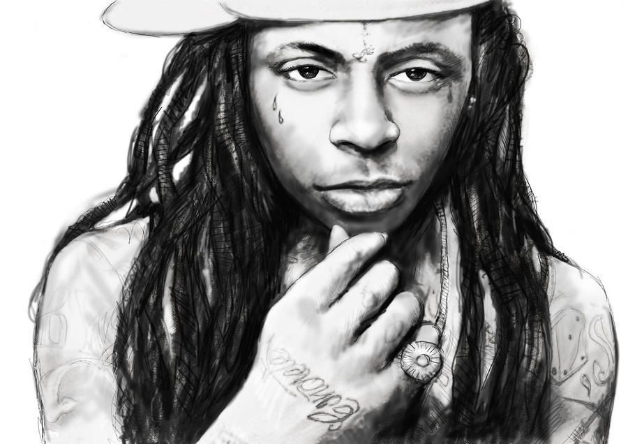 Lil Wayne Art Drawing Sketch Portrait by Kim Wang