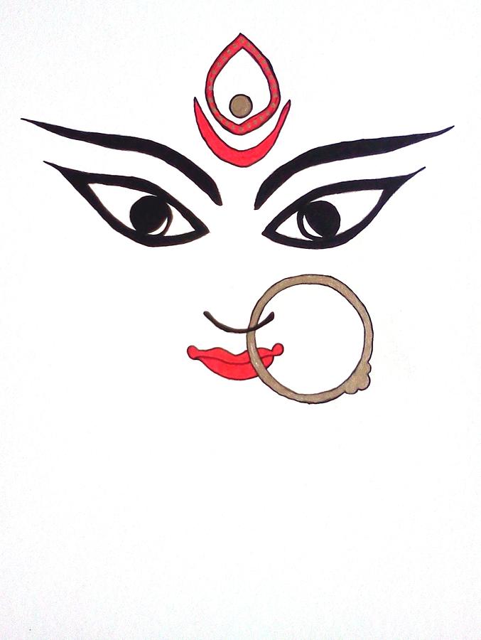 Maa Kali Drawing by Kruti Shah