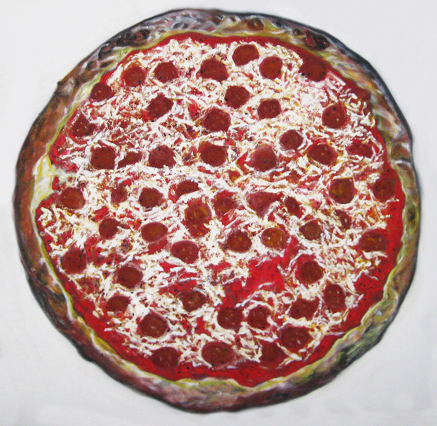 Masterpiece Pepperoni Pizza Painting By Pacifico Palumbo Pixels