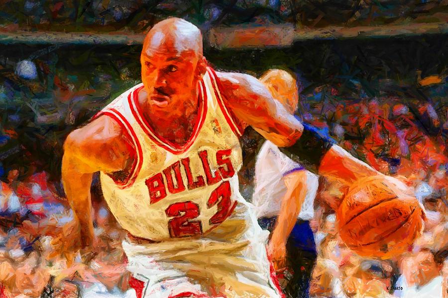 Michael Jordan Painting By Kai Saarto Fine Art America