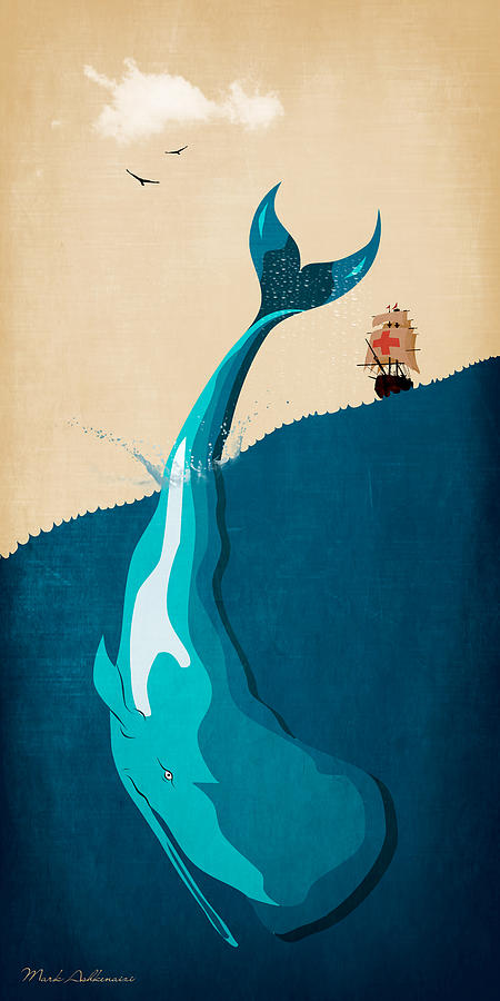 Moby Dick 2 Digital Art By Mark Ashkenazi