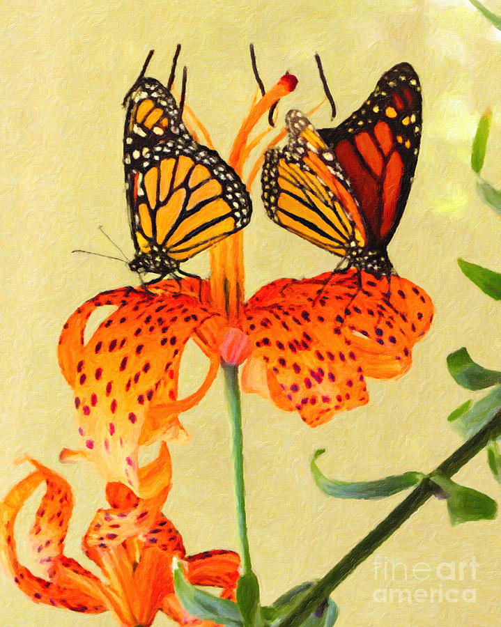 Monarch Butterflies Painting by Safran Fine Art