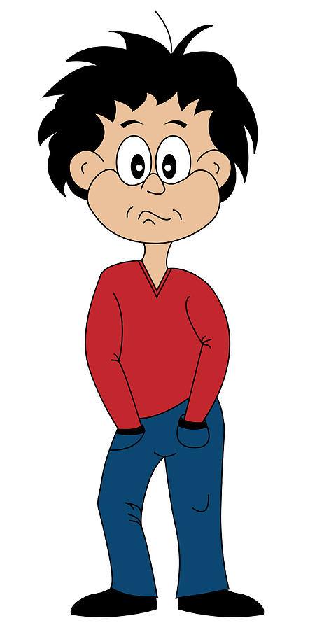 Moody Teenager Cartoon Character Digital Art by Toots Hallam