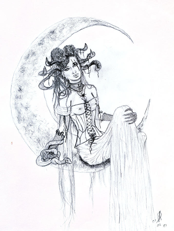 Moon Goddess Sketch by Kd Neeley