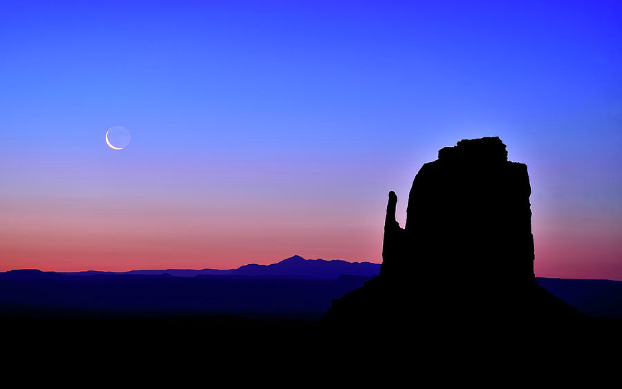 Moonrise East Mitten Butte By Rebecca Ang