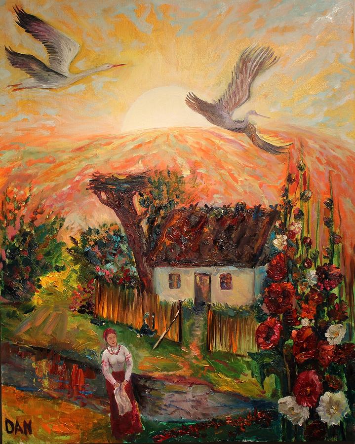 morning-in-ukrainian-village-painting